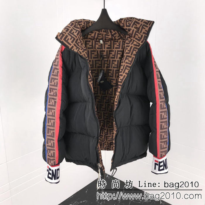 FENDI芬迪 18專櫃同步秋冬新款 全方位FF圖案 立體羽絨棉服 情侶款 ydi2213